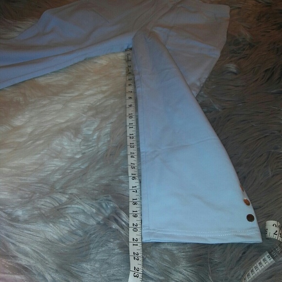 New Baby Blue Casual Crop Pants - Picture 4 of 8